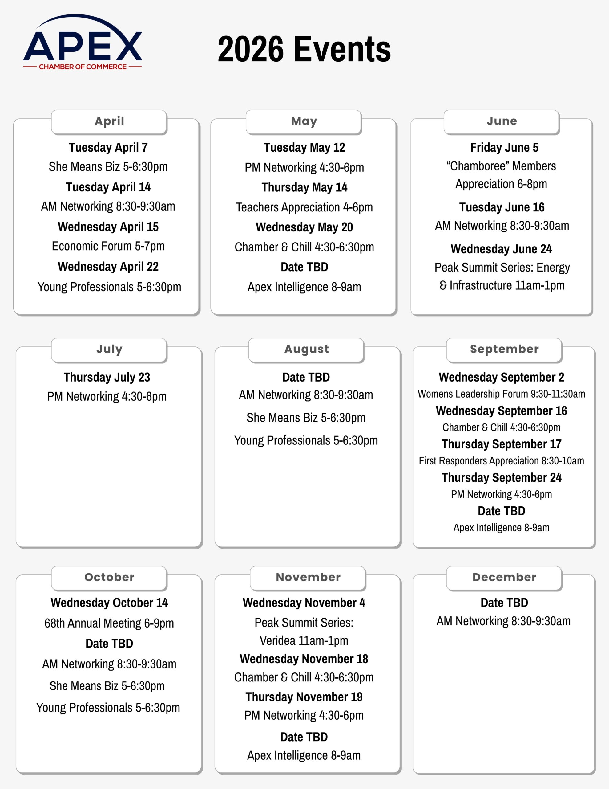 Chamber Year At a Glance 2026