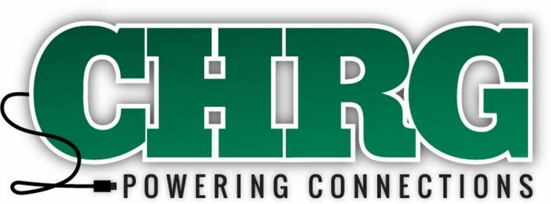 Graphic of letters CHRG with plug "Powering Connections" CHRG stands for Chamber Referral Group
