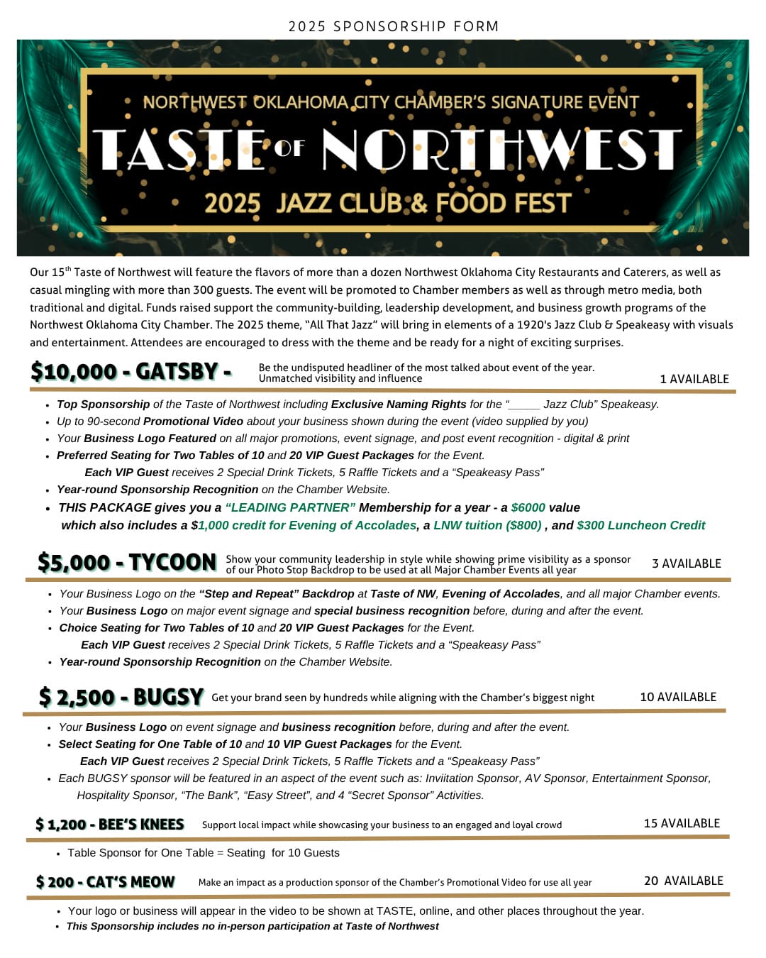 Sponsorship Form Early