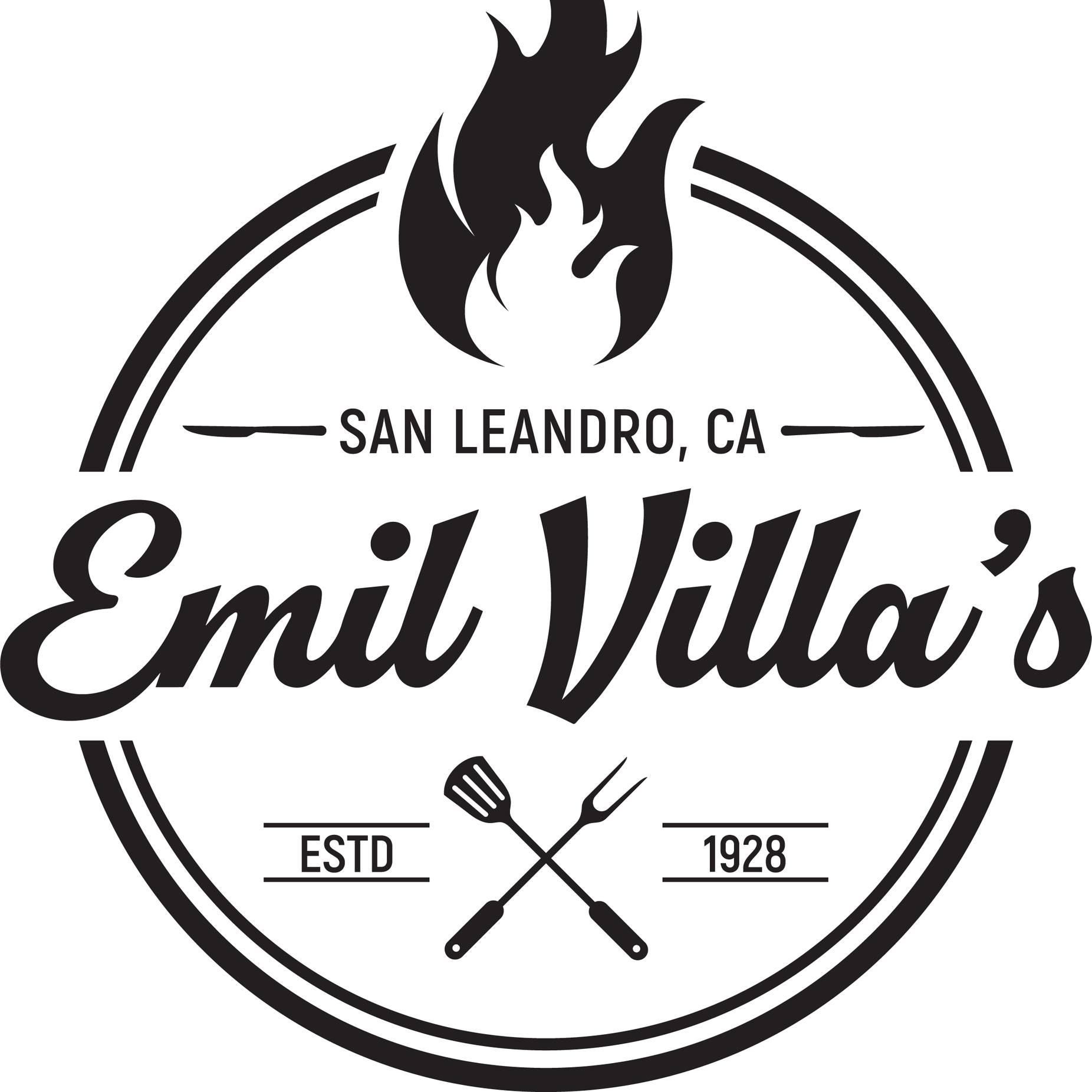 Logo of Emil Villa's Hickory Pit in San Leandro.