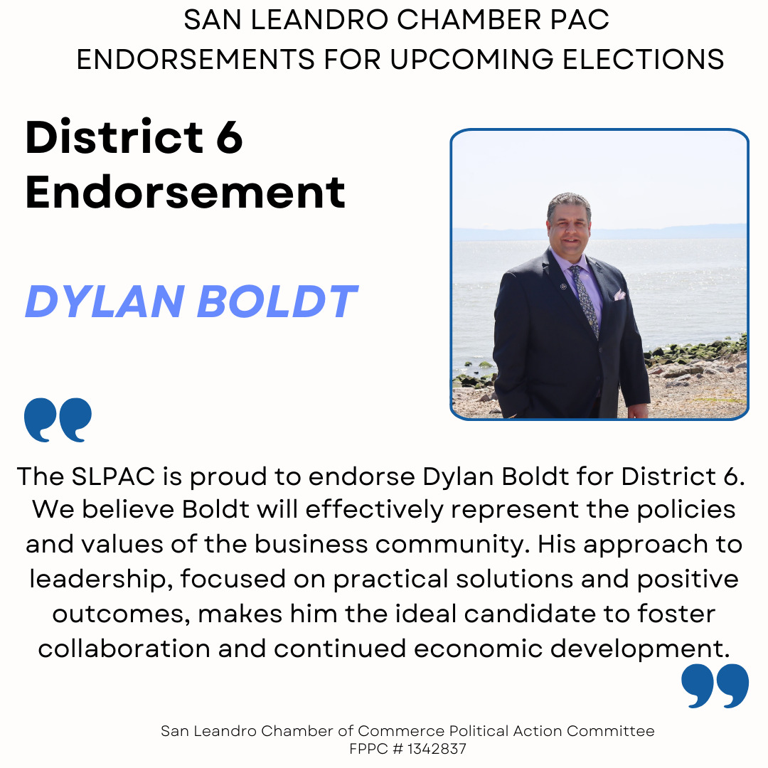 Photo with text reading "District 6 Endorsement: Dylan Boldt."