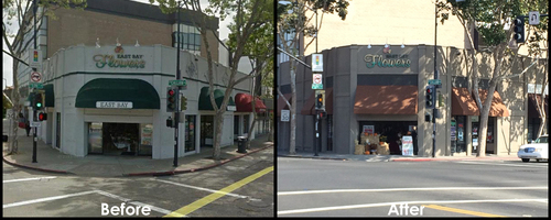 Before and after San Leandro facade improvement program