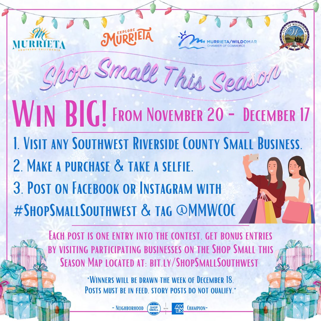 Southwest Riverside County Shop Small This Season 2023 Giveaway Rules