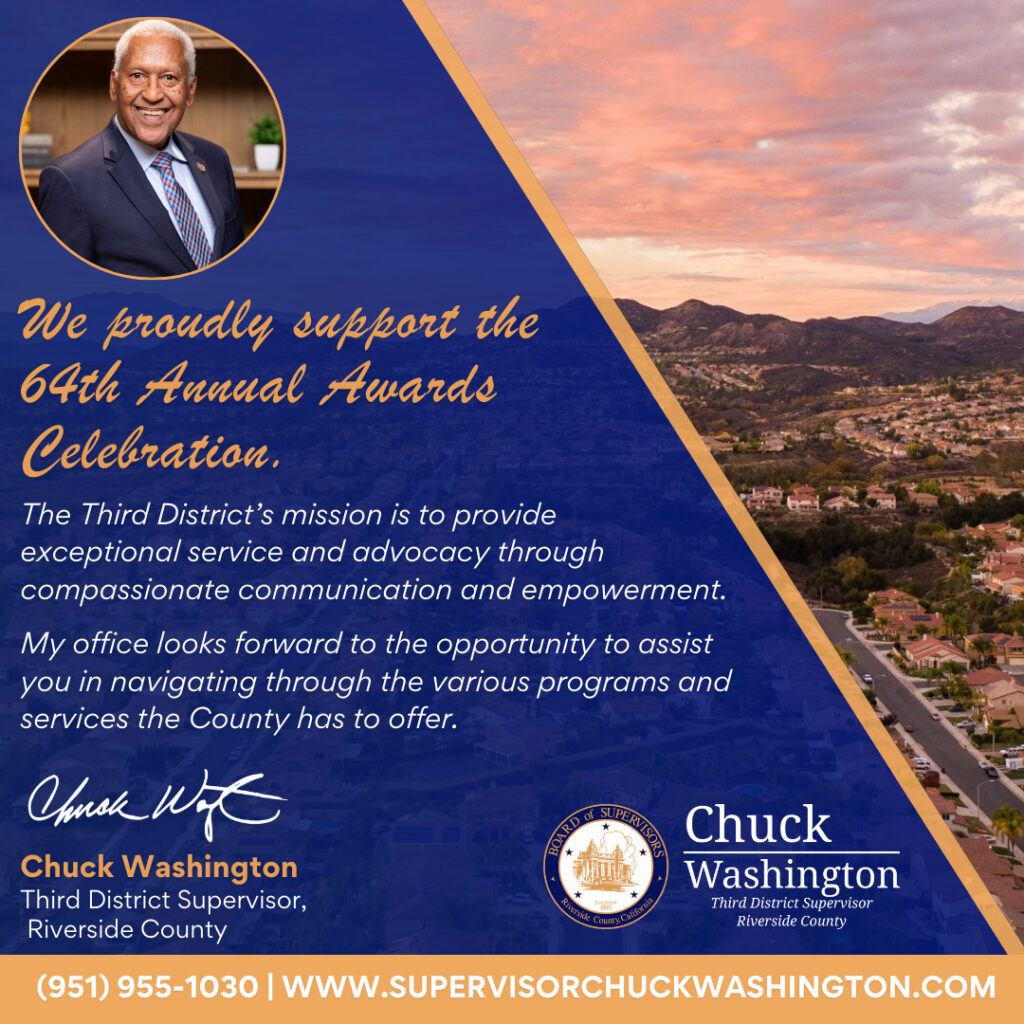 Riverside County Third District Supervisor Chuck Washington Awards Ad