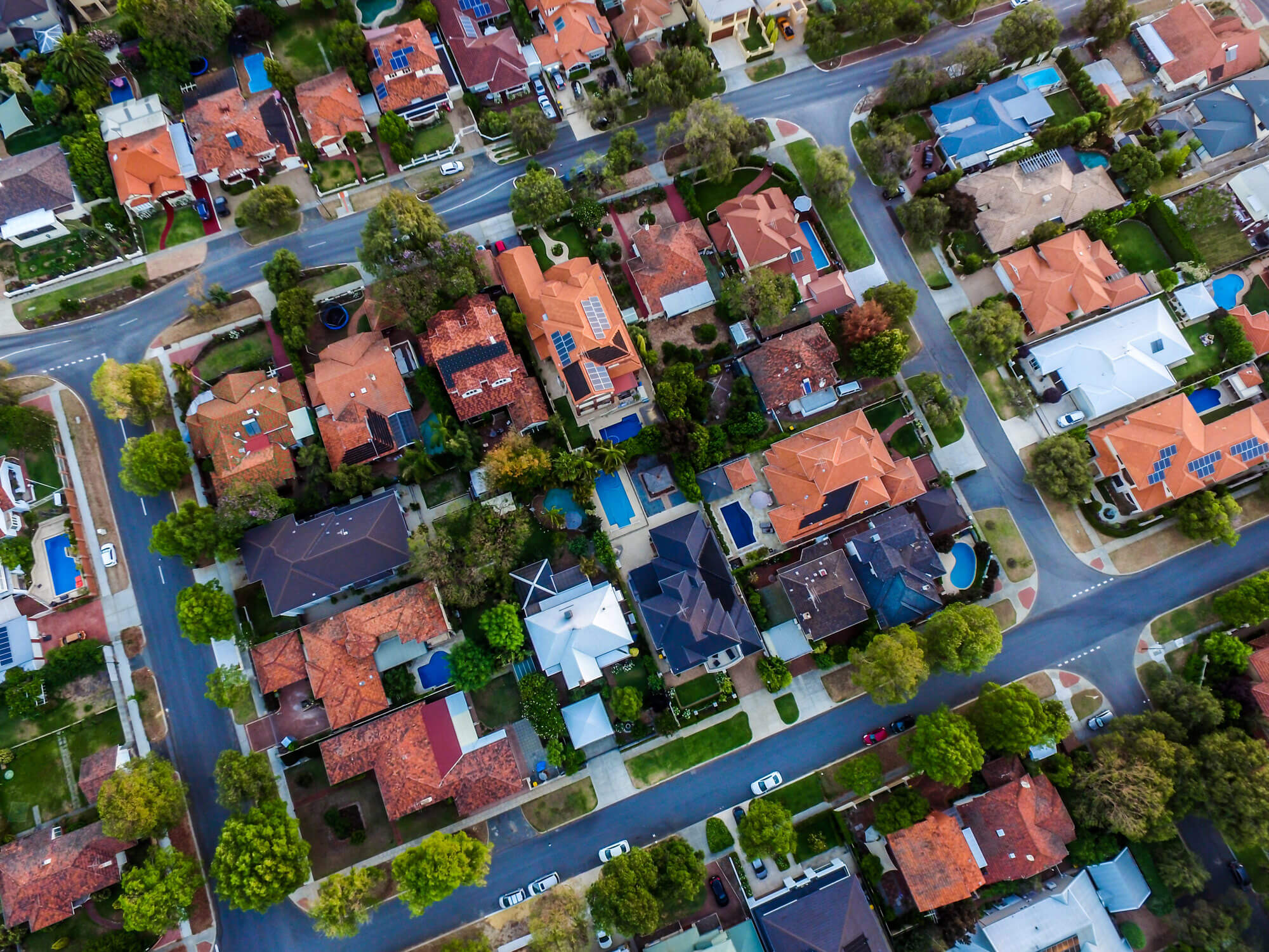 aerial of houses