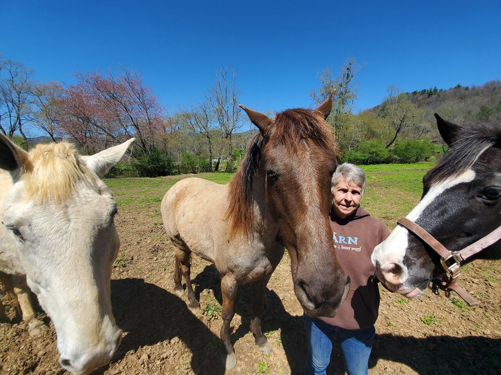 Dana Luther, owner of Horseshoe Creek Riding Stables, in Murphy NC
