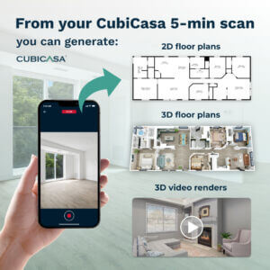 Social media post 2D floor plans, 3D floor plans and 3D video renders