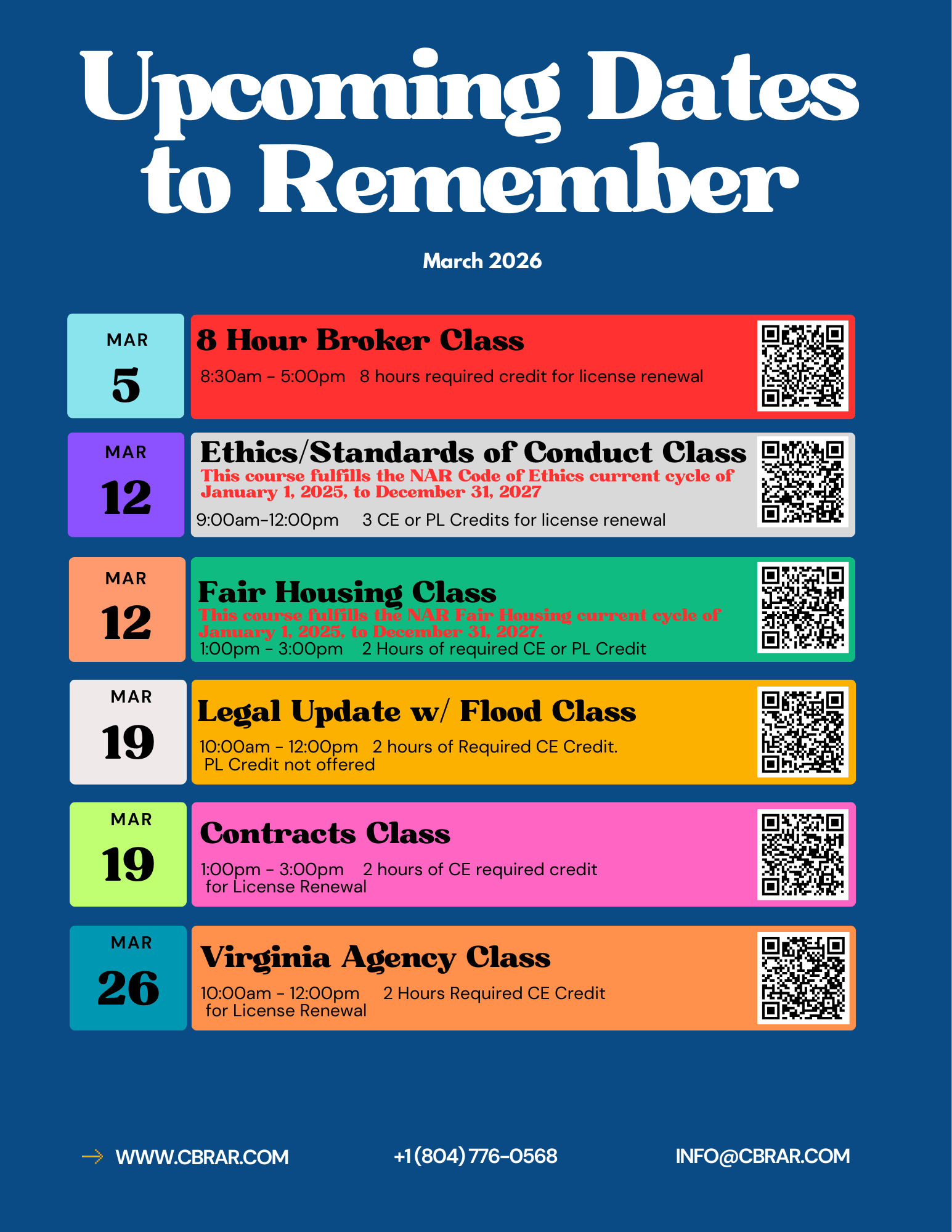 March 2026 Dates to Remember