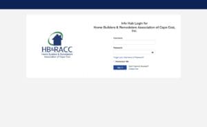 HBRACC Info Hub login page with the Forgot your Username or Password link