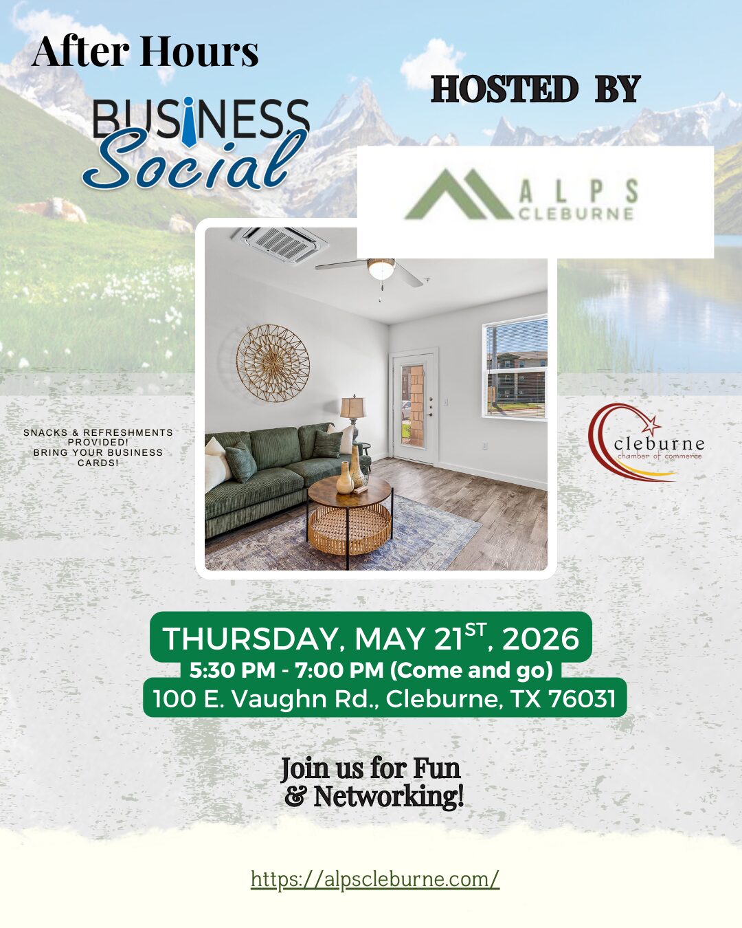 Alps Cleburne - May 21, 2026 - Flyer