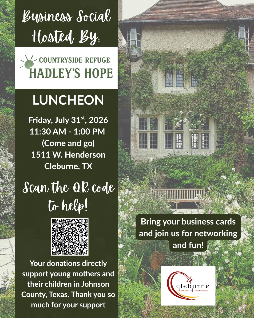 Countryside Refuge Hadley's Hope July 31st