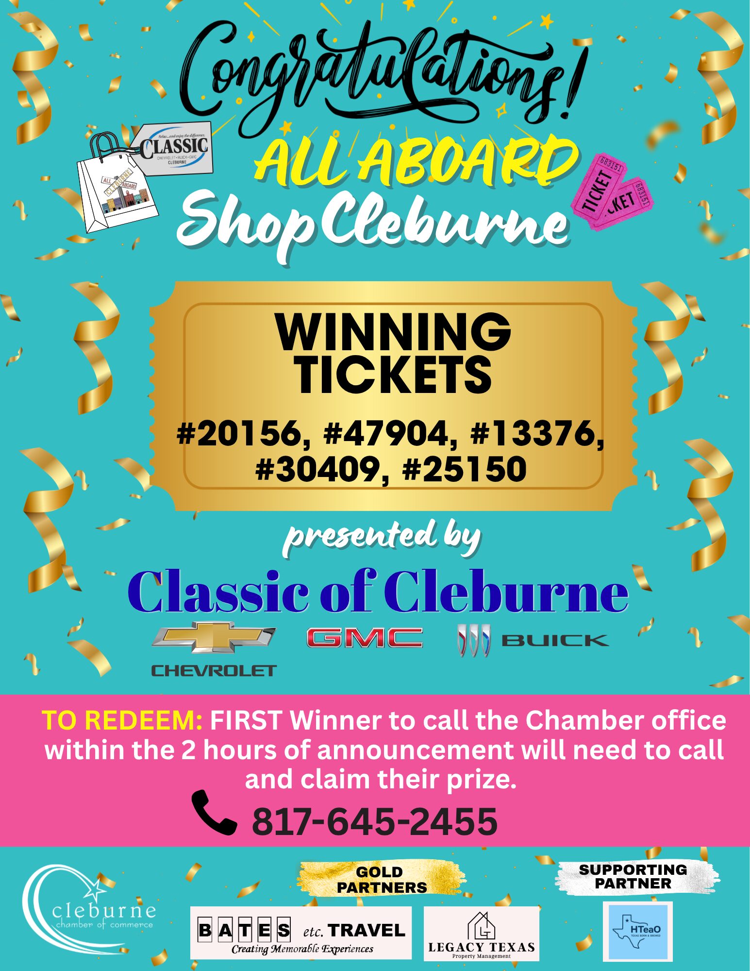 2026 ALL ABOARD TICKET WINNER ANNOUNCEMENT