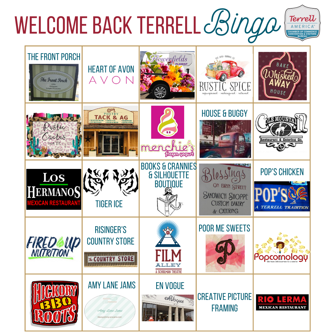Welcome Back Terrell BINGO -- CARD-only-Square