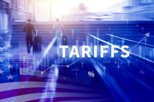Import tariffs increase concept, US
