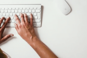 typing on a keyboard