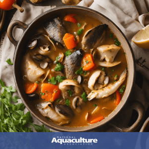 fish stew made with U.S. farm-raised fish