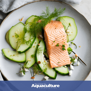 Poached Salmon, Cucumber Salad