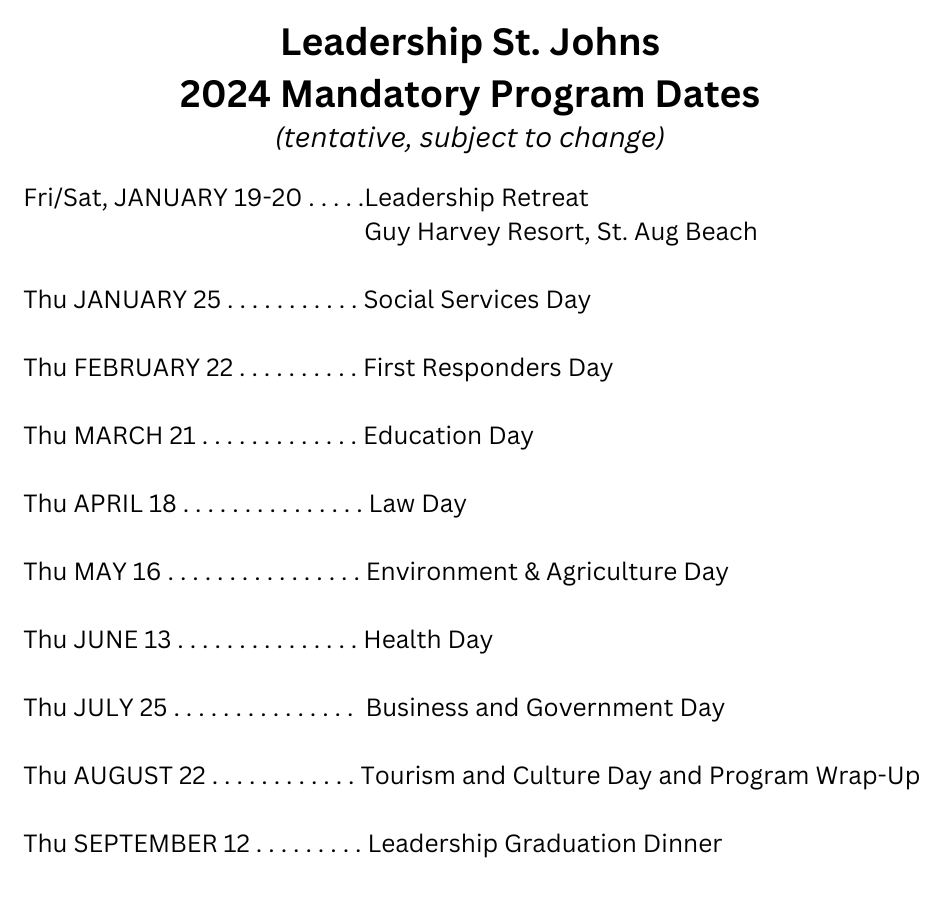 program dates