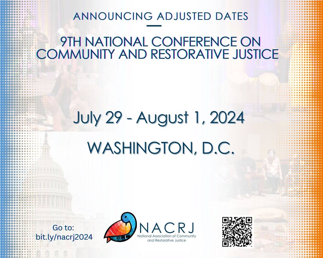 9th National Conference on Community and Restorative Justice, July 29 - August 1, 2024