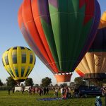 Three hot air balloons at Galt Balloon Festival