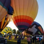 Four hot air balloons at the Galt Balloon Festival