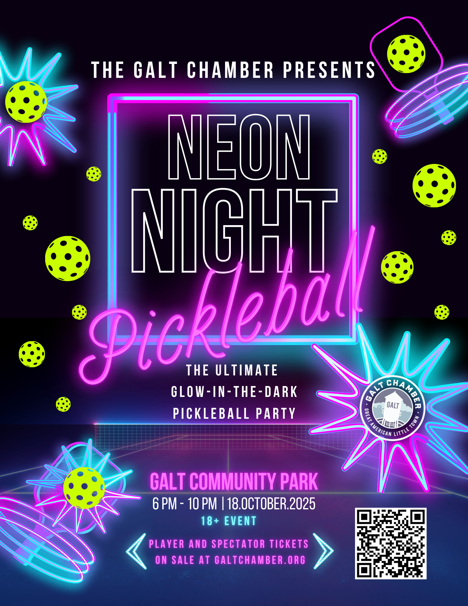 Neon Night Pickleball Flyer (1)