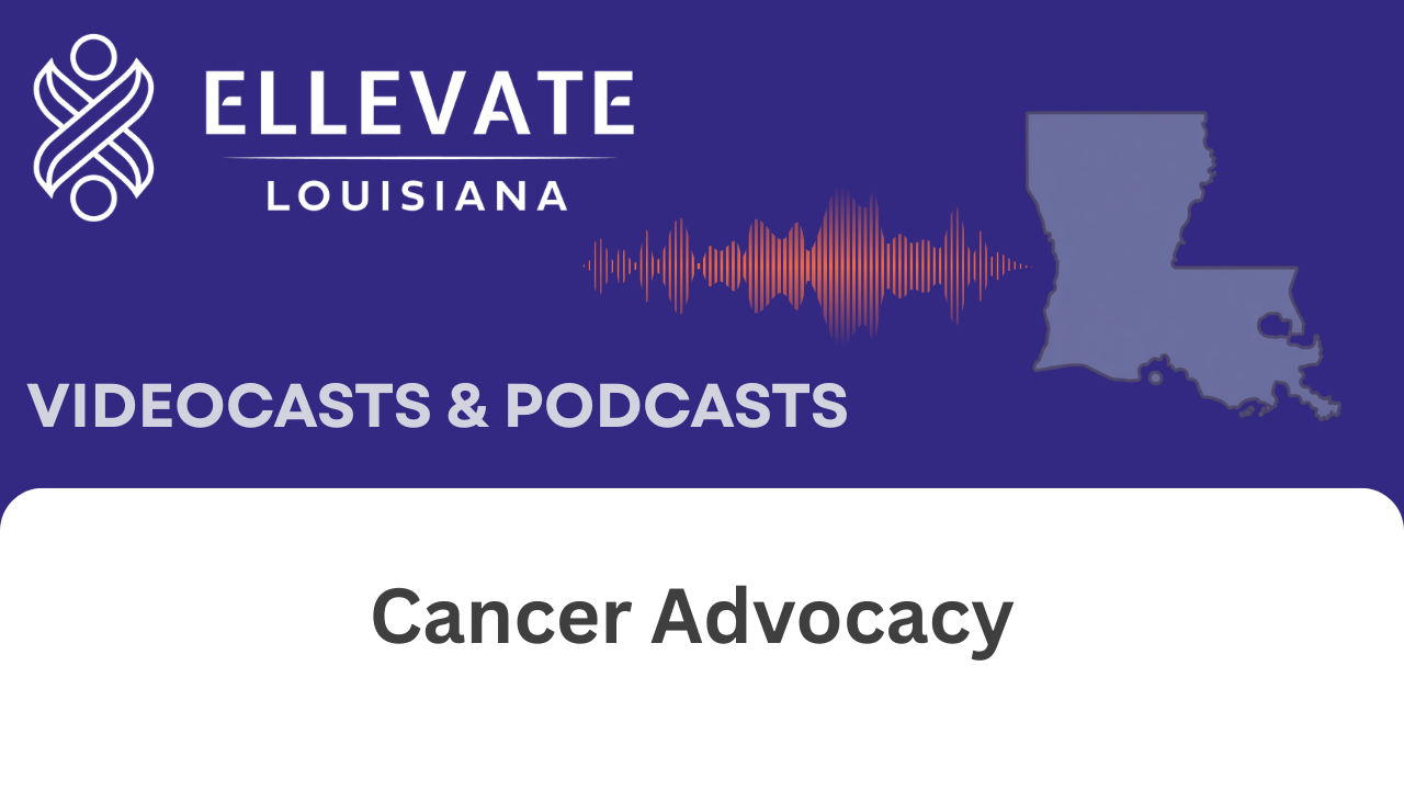 Website Logos for Podcasts Thumbnail Elevate Louisiana Branding and Purple-Gray Stripes