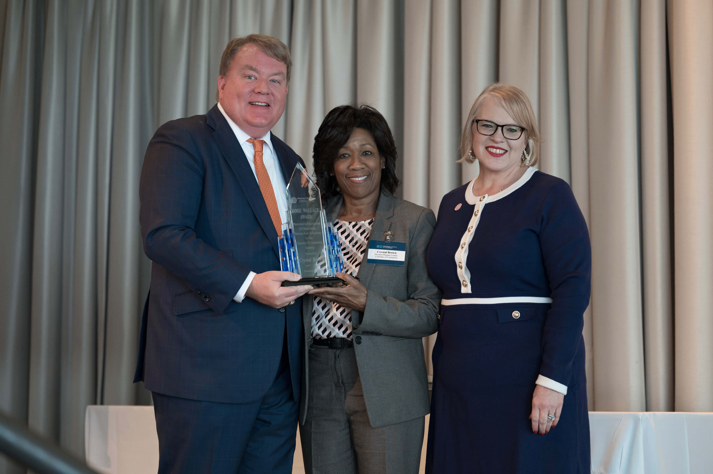 Pictured (L-R) Jeremy Arthur, Crystal Brown, and Paige Hutto