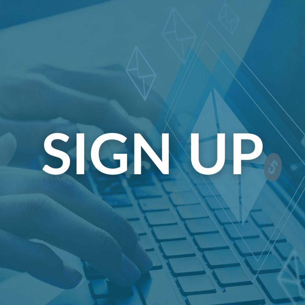 Sign up in front of hands on keyboard