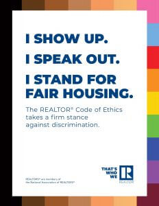 "I stand for Fair Housing" poster
