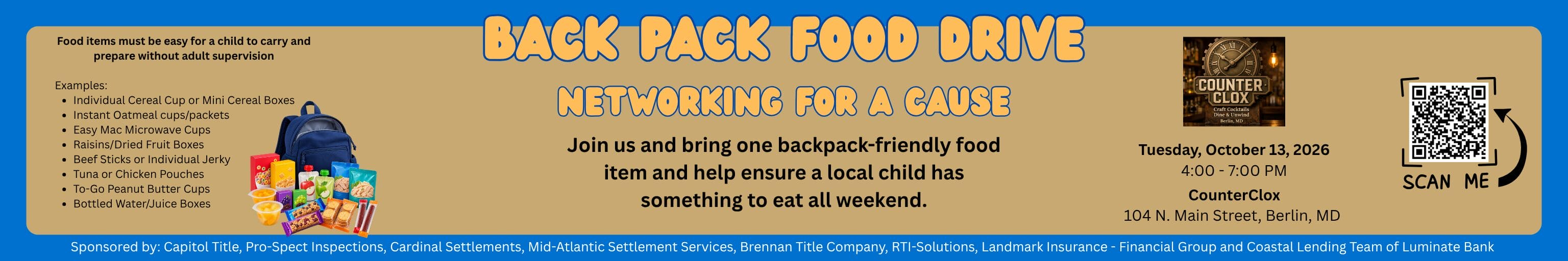 Back Pack Food Drive Image