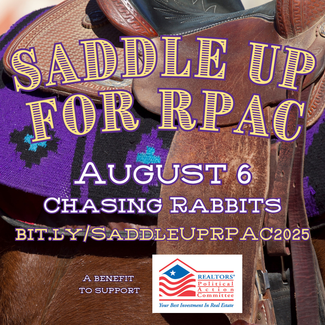 Image for 2025 RPAC fundraiser with a saddle and purple wool blanket.