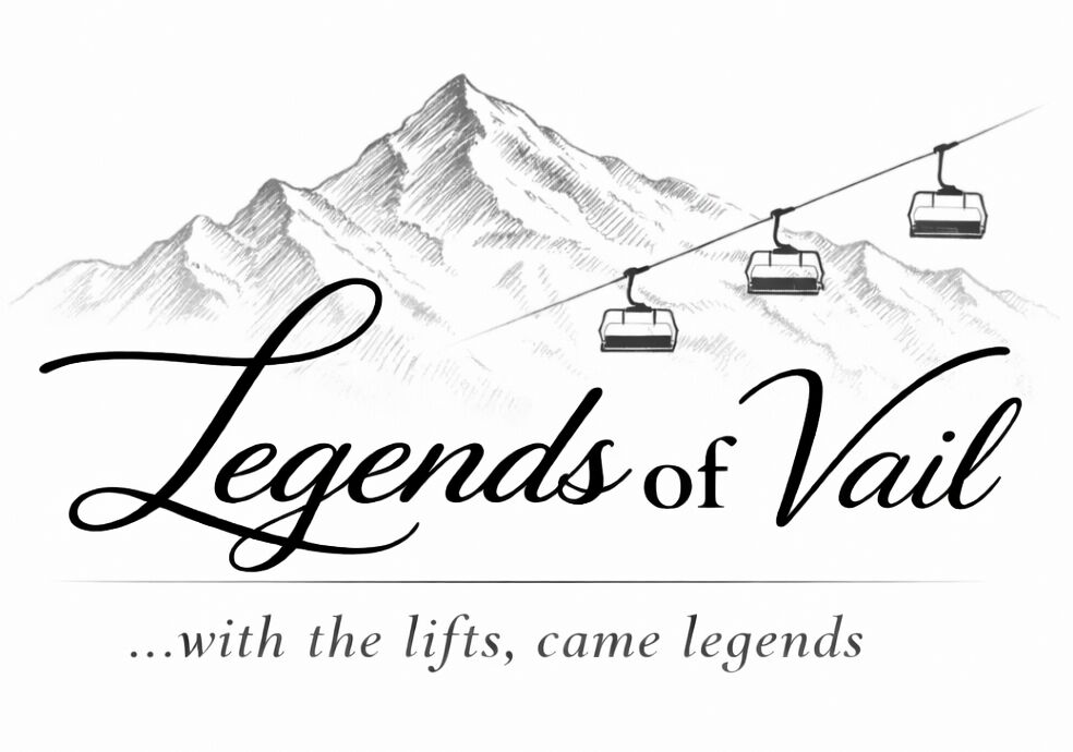 Legends of Vail logo with image of mountain peak and ski gondola lift.