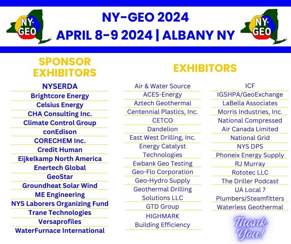 NY-GEO Albany Exhibitors 2024