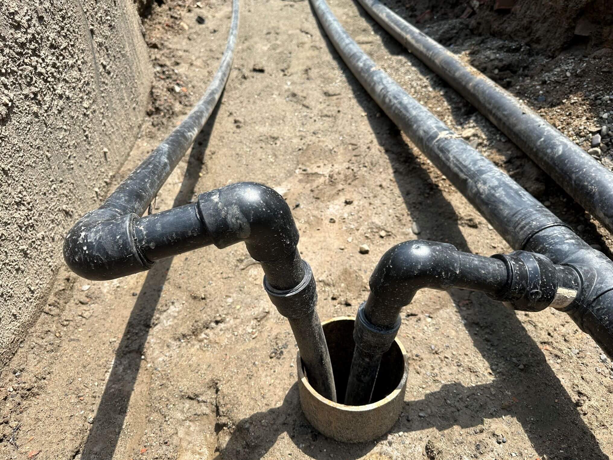 Borehole with pipe