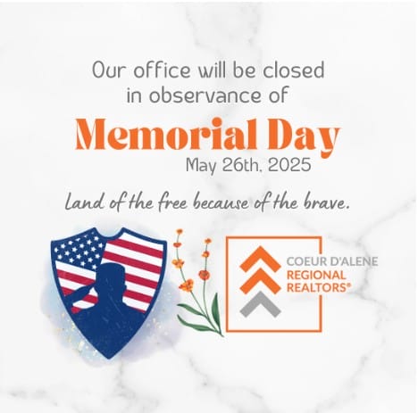 Closed for Memorial Day