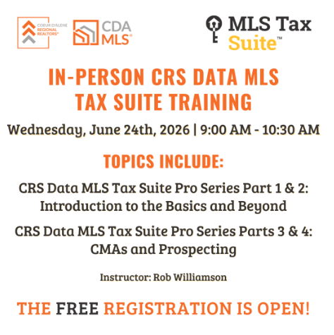 In-Person CRS Data MLS Tax Suite Training