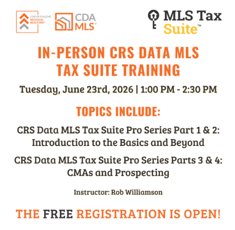 In-Person CRS Data MLS Tax Suite Training