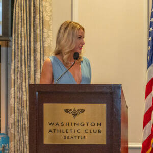 Emcee Georgia Stevens, 2020 Past President