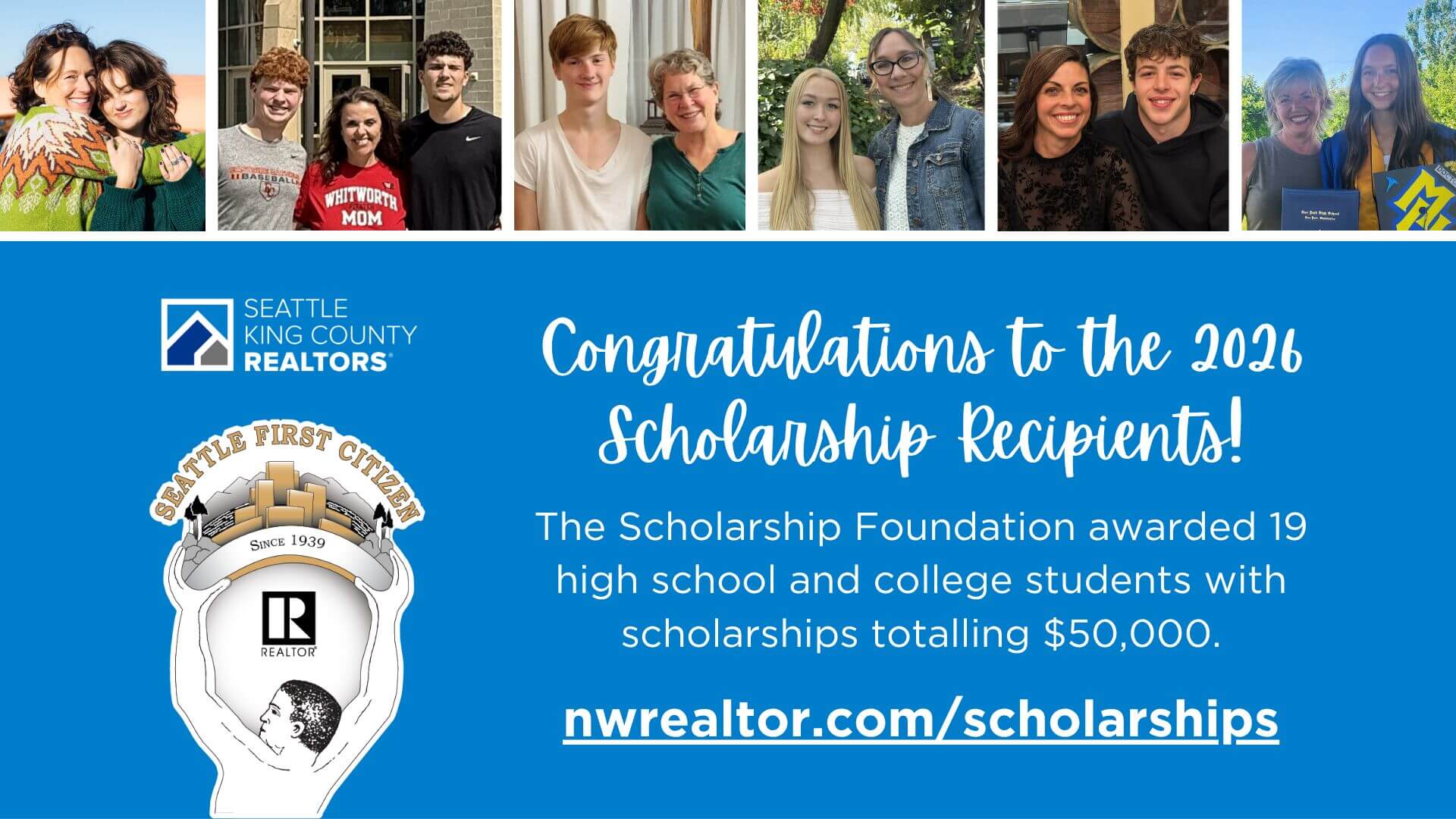 2026 Scholarship winner announcement - banner