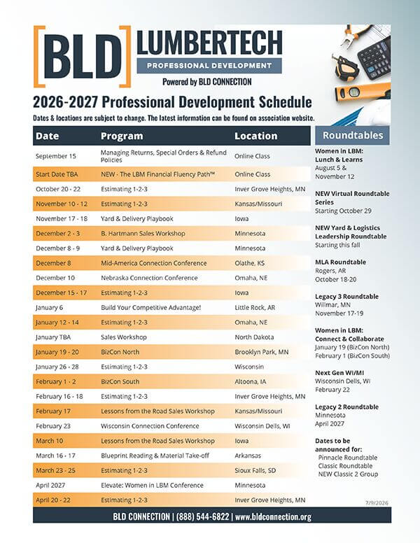 BLD 2026-2027 LT Schedule