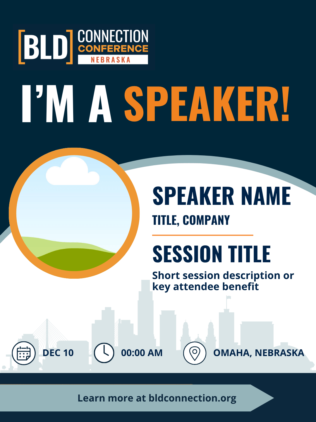 Nebraska Connection Conference customizable speaker graphic