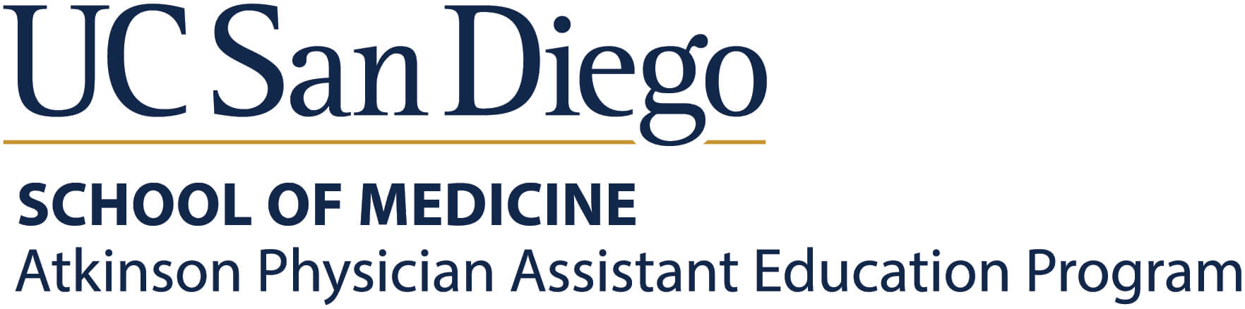 UCSDLogo-SOM-AtkinsonPhysicianAssistantEducationProgram-BlueGold-Print