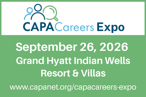 Save the date for CAPACareers Expo! Saturday, September 26, 2026 at the Grand Hyatt Indian Wells Resort & Villas