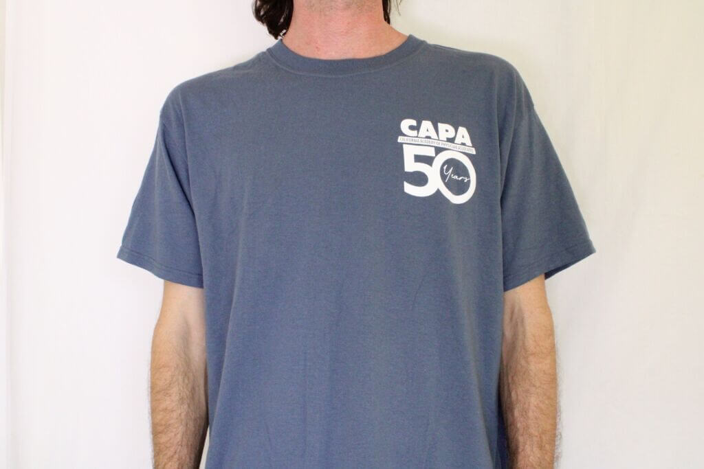 CAPA 50th anniversary T-shirt in steel blue