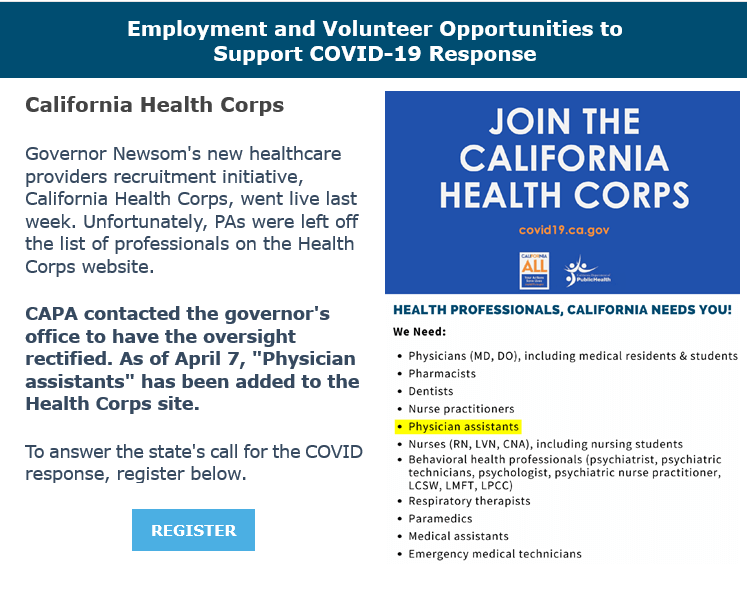 California Health Corps recruitment