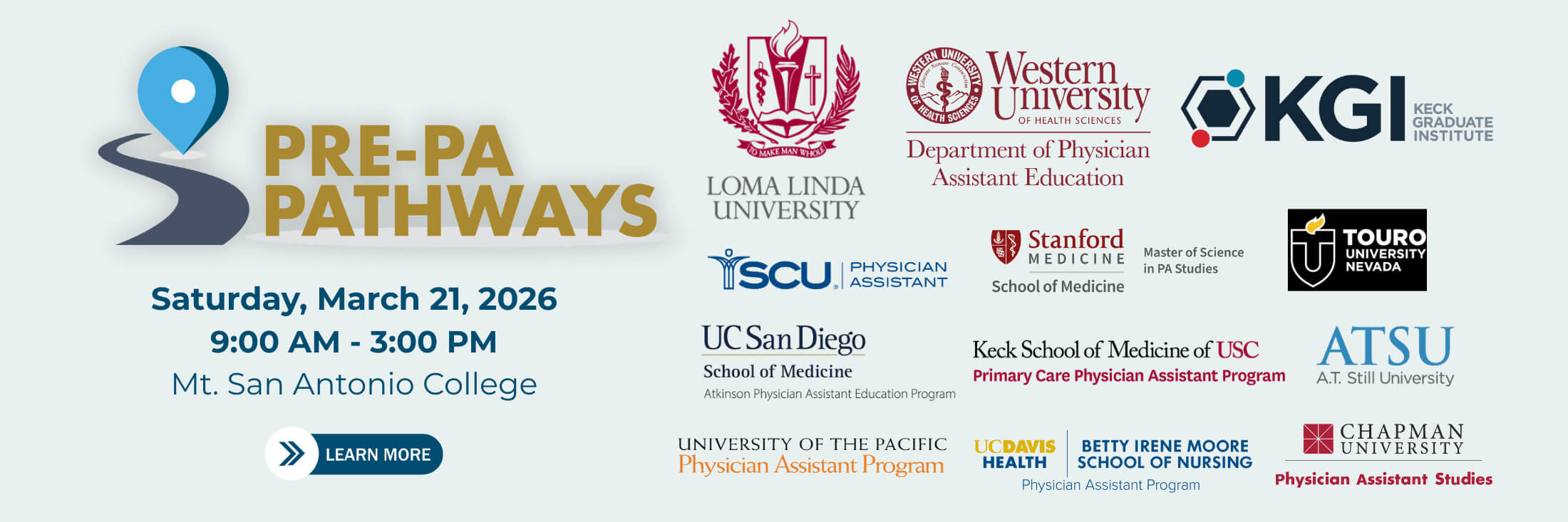 Pre-PA Pathways banner with sponsor logos