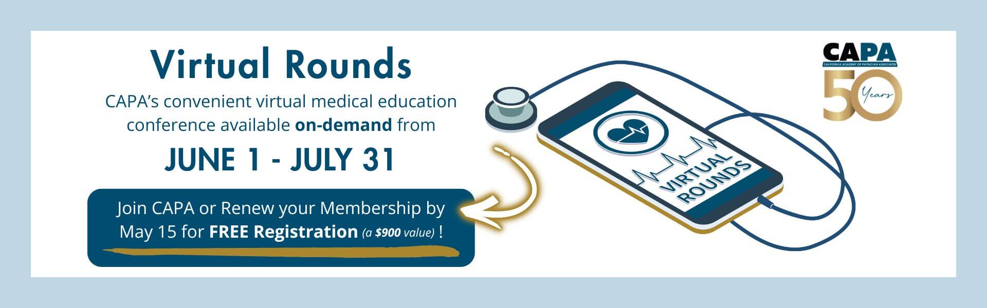 CAPA's Virtual Rounds Conference offers fully virtual online CME from June 1 to July 31