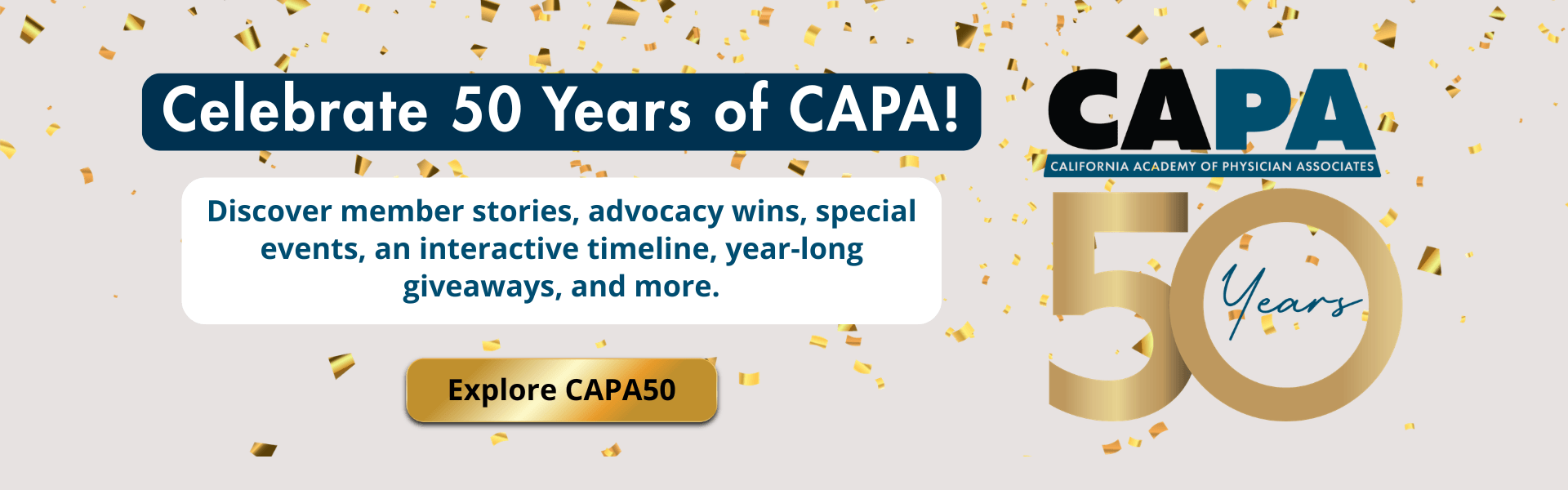 Explore CAPA's 50th anniversary website, the CAPA50 website