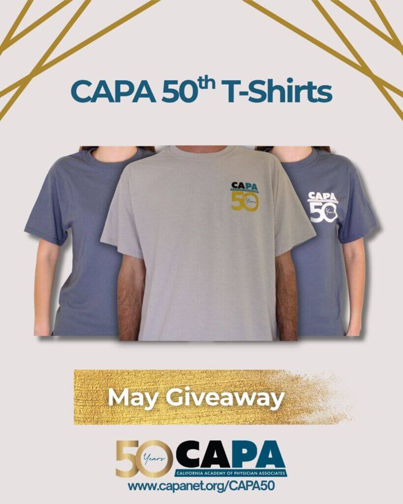 May Member Giveaway for CAPA 50th Anniversary T-shirts